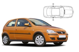 Sluneční clony na okna - OPEL Corsa hatchback 3dv. (2000-2006) - Len na bočné stahovacie sklá (VAU-CORS-3-A/18)