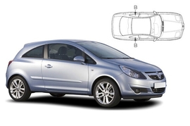 Sluneční clony na okna - OPEL Corsa hatchback 3dv. (2006-2014) - Len na bočné stahovacie sklá (VAU-CORS-3-B/18)