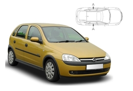 Sluneční clony na okna - OPEL Corsa hatchback 5dv. (2000-2006) - Len na bočné stahovacie sklá (VAU-CORS-5-A/18)