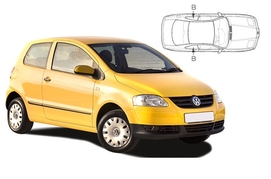 Sluneční clony na okna - VW Fox Hatchback (2005-2011) - Len na bočné stahovacie sklá (VW-FOX-3-A/18)