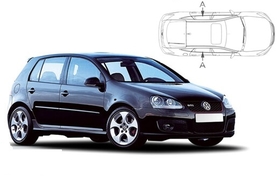 Sluneční clony na okna - VW Golf V. hatchback 5dv. (2003-2008) - Len na bočné stahovacie sklá (VW-GOLF-5-E/18)