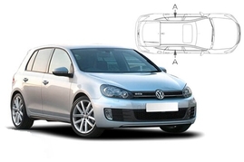 Sluneční clony na okna - VW Golf VI. hatchback 5dv. (2008-2012) - Len na bočné stahovacie sklá (VW-GOLF-5-F/18)