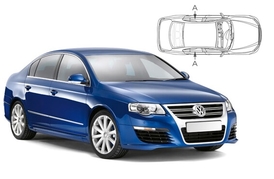 Sluneční clony na okna - VW Passat Sedan (2005-2010) - Len na bočné stahovacie sklá (VW-PASS-4-B/18)