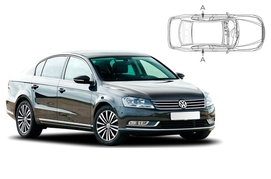 Sluneční clony na okna - VW Passat Sedan (2010-2014) - Len na bočné stahovacie sklá (VW-PASS-4-C/18)