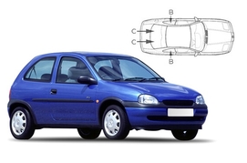 Sluneční clony na okna - OPEL Corsa hatchback (1993-2000) - Komplet sada (VAU-CORS-3-X)