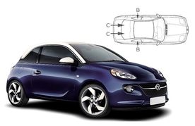 Sluneční clony na okna - OPEL Adam (2013-2019) - Komplet sada (VAU-ADAM-3-A)