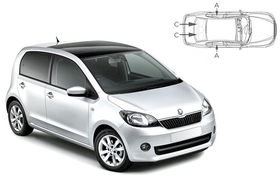 Sluneční clony na okna - SKODA Citigo 5dv. (2012-) - Komplet sada (SKO-CG-5-A)