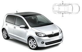 Sluneční clony na okna - SKODA Citigo 5dv. (2012-) - Len na bočné stahovacie sklá (SKO-CG-5-A/18)