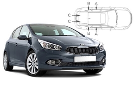 Sluneční clony na okna - KIA Ceed hatchback (2012-2018) - Komplet sada (KIA-CEED-5-B)