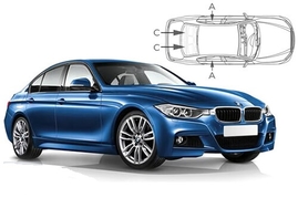 Sluneční clony na okna - BMW Serie 3 Sedan (2012-2019) - Komplet sada (BMW-3SER-4-C)