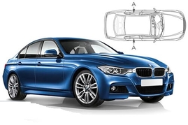 Sluneční clony na okna - BMW Serie 3 Sedan (2012-2019) - Len na bočné stahovacie sklá (BMW-3SER-4-C/18)