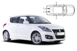 Sluneční clony na okna - SUZUKI Swift hatchback (2010-2017) - Komplet sada (SUZ-SWFT-5-B)