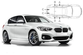 Sluneční clony na okna - BMW 1 (2011-2019) - Komplet sada (BMW-1-5-B)