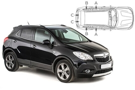 Sluneční clony na okna - OPEL Mokka (2012-2020) - Komplet sada (VAU-MOKA-5-A)