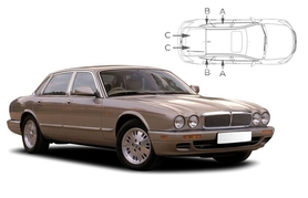 Sluneční clony na okna - JAGUAR XJ sedan SWB (1997-2002) - Komplet sada (JAG XJSE-4-A)