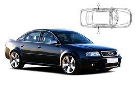 Sluneční clony na okna - AUDI A6/S6 Sedan (1997-2004) - Len na bočné stahovacie sklá (AU-A6-4-A/18)