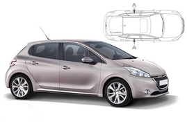 Sluneční clony na okna - PEUGEOT 208 5dv. (2012-2019) - Len na bočné stahovacie sklá (PEU-208-5-A/18)