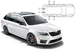 Sluneční clony na okna - SKODA Octavia III. Combi (2013-2020) - Komplet sada (SKO-OCTA-E-C)