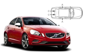 Sluneční clony na okna - VOLVO S60 (2010-2019) - Komplet sada (VOL-S60-4-B)