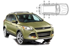 Sluneční clony na okna - FORD Kuga (2012-2019) - Komplet sada (FOR-KUGA-5-B)