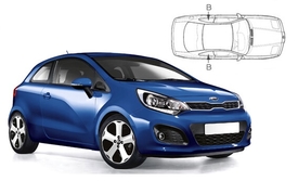 Sluneční clony na okna - KIA Rio hatchback 3dv. (2011-2017) - Len na bočné stahovacie sklá (KIA-RIO-3-B/18)