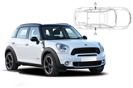 Sluneční clony na okna - MINI (BMW) Countryman (2010-2016) - Len na bočné stahovacie sklá (MIN-COU-5-A/18)