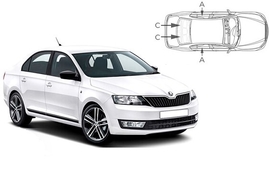 Sluneční clony na okna - SKODA Rapid liftback (2012-2019) - Komplet sada (SKO-RAPD-5-A)