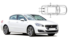 Sluneční clony na okna - PEUGEOT 508 sedan (2010-2018) - Komplet sada (PEU-508-4-A)