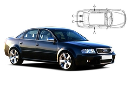 Sluneční clony na okna - AUDI A6/S6 Sedan (1997-2004) - Komplet sada (AU-A6-4-A)