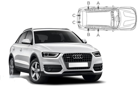 Sluneční clony na okna - AUDI Q3 (2011-2018) - Komplet sada (AU-Q3-5-A)