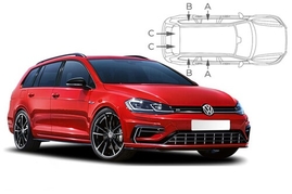 Sluneční clony na okna - VW Golf VII. kombi (2013-2019) - Komplet sada (VW-GOLF-E-G)