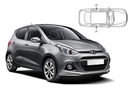 Sluneční clony na okna - HYUNDAI i10 hatchback (2013-2020) - Len na bočné stahovacie sklá (HYU-I10-5-B/18)