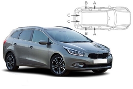 Sluneční clony na okna - KIA Ceed Combi (2012-2018) - Komplet sada (KIA-CEED-E-B)