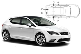 Sluneční clony na okna - SEAT Leon hatchback 5dv. (2012-2020) - Komplet sada (SEA-LEON-5-D)