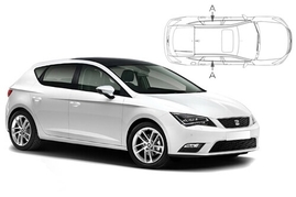 Sluneční clony na okna - SEAT Leon hatchback 5dv. (2012-2020) - Len na bočné stahovacie sklá (SEA-LEON-5-D/18)