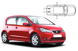 Sluneční clony na okna - SEAT Mii 5dv. (2012-) - Komplet sada (SEA-MII-5-A)