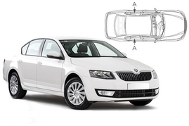 Sluneční clony na okna - SKODA Octavia III. (2013-2020) - Len na bočné stahovacie sklá (SKO-OCTA-5-C/18)