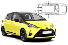 Sluneční clony na okna - TOYOTA Yaris hatchback XP130 (2011-2020) - Komplet sada (TOY-YARI-5-C)