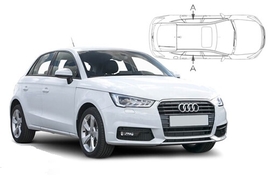 Sluneční clony na okna - AUDI A1/S1 5dv. Sportback (2010-2018) - Len na bočné stahovacie sklá (AU-A1-5-A/18)