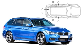 Sluneční clony na okna - BMW Serie 3 Combi (2012-2019) - Komplet sada (BMW-3SER-E-C)