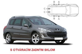 Sluneční clony na okna - PEUGEOT 308 Combi (2008-2013) - Komplet sada (PEU-308-E-A1)