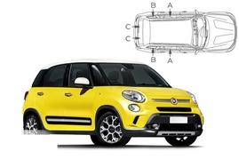 Sluneční clony na okna - FIAT 500L hatchback (2012-) - Komplet sada (FIA-500L-5-A)