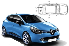 Sluneční clony na okna - RENAULT Clio IV. hatchback (2013-2019) - Komplet sada (REN-CLIO-5-C)