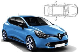 Sluneční clony na okna - RENAULT Clio IV. hatchback (2013-2019) - Len na bočné stahovacie sklá (REN-CLIO-5-C/18)