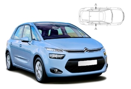 Sluneční clony na okna - CITROEN C4 Picasso (2013-) - Len na bočné stahovacie sklá (CIT-C4PI-5-B/18)