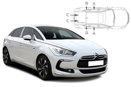 Sluneční clony na okna - CITROEN DS5 (2011-2018) - Komplet sada (CIT-DS5-5-A)