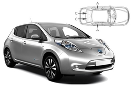 Sluneční clony na okna - NISSAN Leaf (2011-2017) - Komplet sada (NIS-LEAF-5-A)