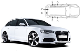 Sluneční clony na okna - AUDI A6/S6 Combi (2011-2018) - Komplet sada (AU-A6-E-C)