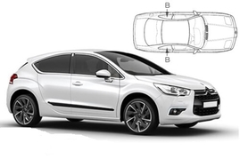 Sluneční clony na okna - CITROEN DS4 (2011-) - Len na bočné stahovacie sklá (CIT-DS-4-A/18)