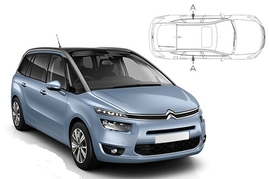 Sluneční clony na okna - CITROEN C4 Grand Picasso (2013-) - Len na bočné stahovacie sklá (CIT-C4GPI-5-B/18)